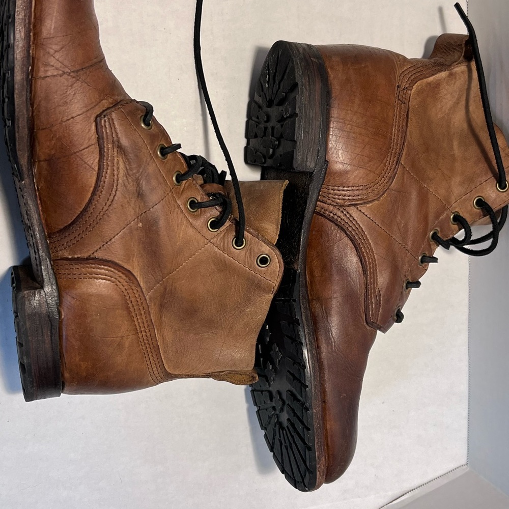 10D Vintage Brand made in the USA boots. Pre-distressed look.
